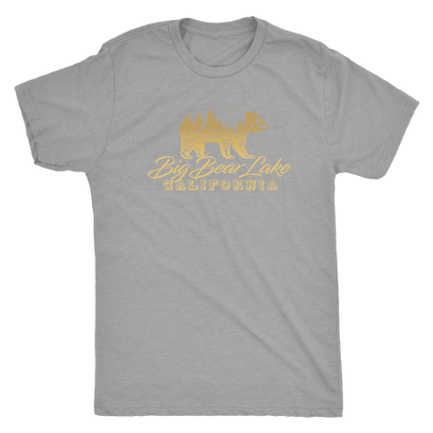Image of Big Bear Lake California V.2, Mens, Gold T-shirt Next Level Mens Triblend Premium Heather S