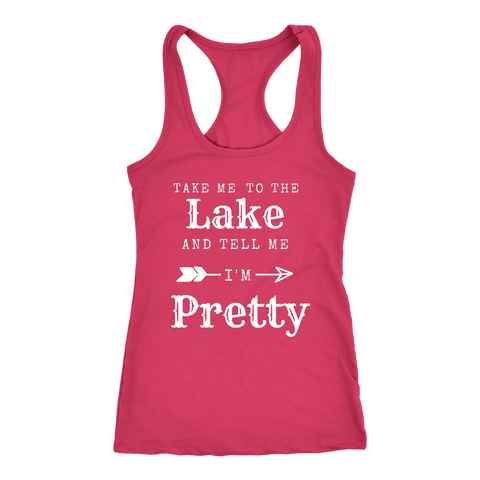 Image of To The Lake T-shirt Next Level Racerback Tank Raspberry XS