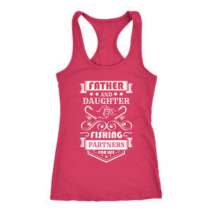Father and Daughter Fishing Partners T-shirt Next Level Racerback Tank Raspberry XS