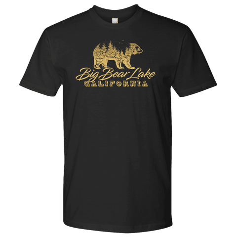 Image of Big Bear Lake California V.2, Mens, Gold T-shirt Next Level Mens Shirt Black S