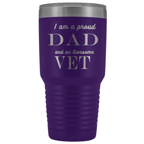 Image of Proud Dad, Awesome Vet Tumblers Purple