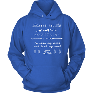 Into the Mountains I Go T-shirt Unisex Hoodie Royal Blue S