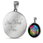 Lively Color Splash Turtle with Black Background Jewelry Luxury Necklace (Silver) Yes