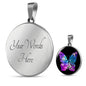 Butterflies Color Circle Necklace Jewelry Luxury Necklace (Silver) Yes