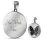 Butterflies Black and White Circle Necklace Jewelry Luxury Necklace (Silver) Yes
