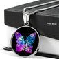 Butterflies Color Circle Necklace Jewelry