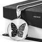 Butterflies Black and White Circle Necklace Jewelry