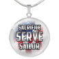 Sacrifice, Serve, Sailor(silver) | Circle Necklace Jewelry Luxury Necklace (Silver) No