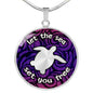 Let the Sea Set You Free Clear Background Jewelry Luxury Necklace (Silver) No