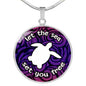 Let the Sea Set You Free White Background Jewelry Luxury Necklace (Silver) No