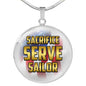 Sacrifice, Serve, Sailor(gold) | Circle Necklace Jewelry Luxury Necklace (Silver) No