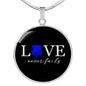 Love Never Fails, Police | Circle Necklace Jewelry Luxury Necklace (Silver) No