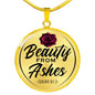 Beauty From Ashes White Circle Necklace Jewelry Luxury Necklace (Gold) No