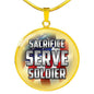 Sacrifice, Serve, Soldier(silver) | Circle Necklace Jewelry Luxury Necklace (Gold) No