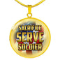 Sacrifice, Serve, Soldier(gold) | Circle Necklace Jewelry Luxury Necklace (Gold) No