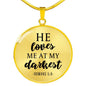 Loves me at my Darkest Circle Necklace Jewelry Luxury Necklace (Gold) No