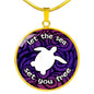 Let the Sea Set You Free White Background Jewelry Luxury Necklace (Gold) No