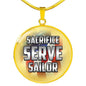 Sacrifice, Serve, Sailor(silver) | Circle Necklace Jewelry Luxury Necklace (Gold) No