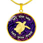 Let the Sea Set You Free Clear Background Jewelry Luxury Necklace (Gold) No