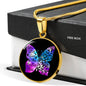 Butterflies Color Circle Necklace Jewelry