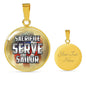 Sacrifice, Serve, Sailor(silver) | Circle Necklace Jewelry Luxury Necklace (Gold) Yes