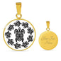 Peaceful Tribal Turtles White Background Jewelry Luxury Necklace (Gold) Yes