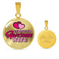 Certified Awesome Wife Circle Necklace Jewelry Luxury Necklace (Gold) Yes