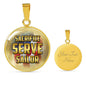 Sacrifice, Serve, Sailor(gold) | Circle Necklace Jewelry Luxury Necklace (Gold) Yes