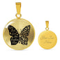 Butterflies Black and White Circle Necklace Jewelry Luxury Necklace (Gold) Yes