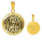 Faith, Hope, Love. Clear Background Jewelry Luxury Necklace (Gold) Yes