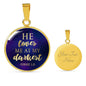 Loves me at my Darkest Color Circle Necklace Jewelry Luxury Necklace (Gold) Yes