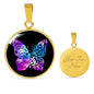 Butterflies Color Circle Necklace Jewelry Luxury Necklace (Gold) Yes