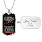 Veteran Wrote a Blank Check Dog Tag Jewelry Military Chain (Silver) Yes