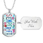 Semper Fi Dog Tag in Stylish License Plate Art Jewelry Military Chain (Silver) Yes