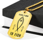 Teach A Man To Fish, And You Feed Him For A Lifetime Jewelry Military Chain (Gold) No