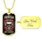 Right To Bear Arms Dog Tag Jewelry Military Chain (Gold) Yes