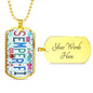Semper Fi Dog Tag in Stylish License Plate Art Jewelry Military Chain (Gold) Yes