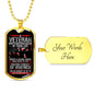 Veteran Wrote a Blank Check Dog Tag Jewelry Military Chain (Gold) Yes