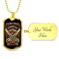 Don't Mess with my Daughter Dog Tag Jewelry Military Chain (Gold) Yes