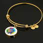 Color Splash Turtle, White Background Circle Bangle Jewelry