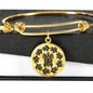 Peaceful Tribal Turtle, Clear Background Circle Bangle Jewelry Luxury Bangle (Gold) No