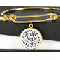 Faith Hope Love, White Background Circle Bangle Jewelry Luxury Bangle (Gold) No