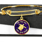Let The Sea Set You Free, Clear Background Circle Bangle Jewelry Luxury Bangle (Gold) No