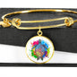 Color Splash Turtle, White Background Circle Bangle Jewelry Luxury Bangle (Gold) No