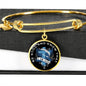 Be Still, White Circle Bangle Jewelry Luxury Bangle (Gold) No