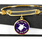 Let The Sea Set You Free, White Background Circle Bangle Jewelry Luxury Bangle (Gold) No