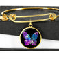 Butterflies Color Circle Bangle Jewelry Luxury Bangle (Gold) No
