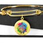 Color Splash Turtle, Clear Background Circle Bangle Jewelry Luxury Bangle (Gold) No
