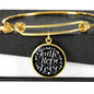 Faith Hope Love, Black Background Circle Bangle Jewelry Luxury Bangle (Gold) No
