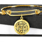 Faith Hope Love, Clear Background Circle Bangle Jewelry Luxury Bangle (Gold) No